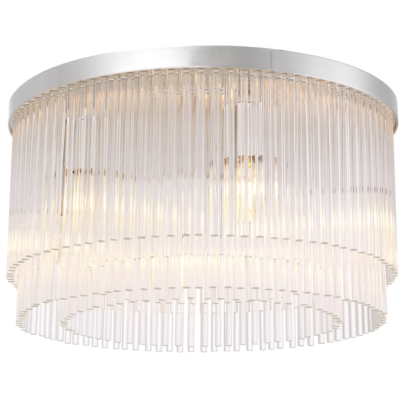 Потолочный светильник Eichholtz Ceiling Lamp Hector Nickel Никель Прозрачное Стекло в Твери | Loft Concept 