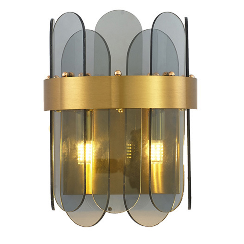 Бра Blount Smokey Wall Lamp Светло-серый Латунь Бра Blount Smokey Wall Lamp Светло-серый Латунь в Твери | Loft Concept