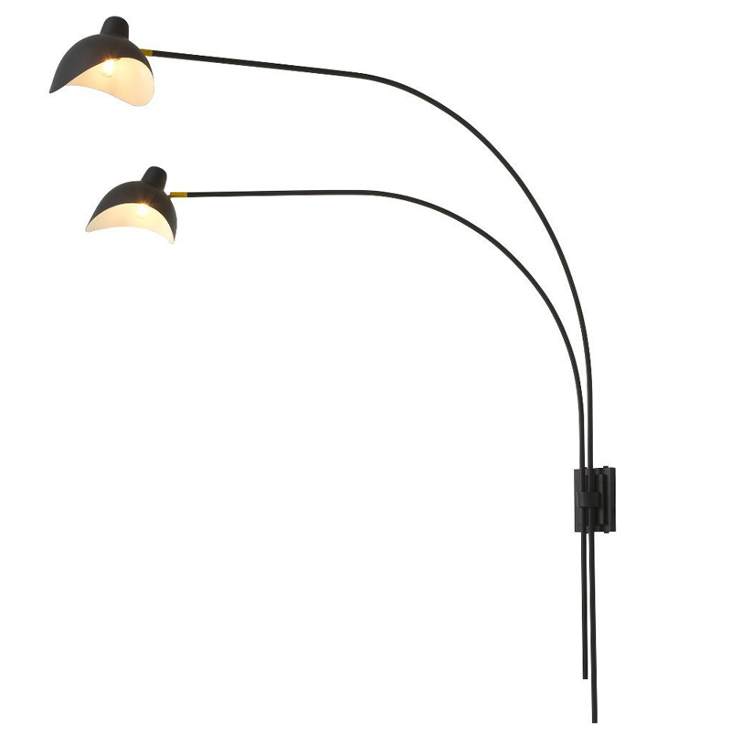 Бра Eichholtz Wall Lamp Mitch Black Черный Латунь Античная полированная Бра Eichholtz Wall Lamp Mitch Black Черный Латунь Античная полированная в Твери | Loft Concept