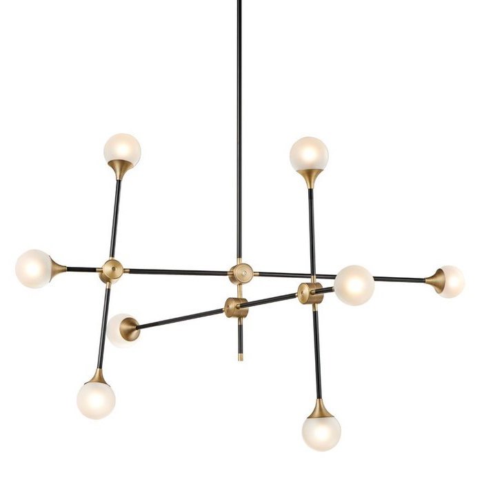 Люстра Baton Chandelier Large Черный Белый Латунь Люстра Baton Chandelier Large Черный Белый Латунь в Твери | Loft Concept