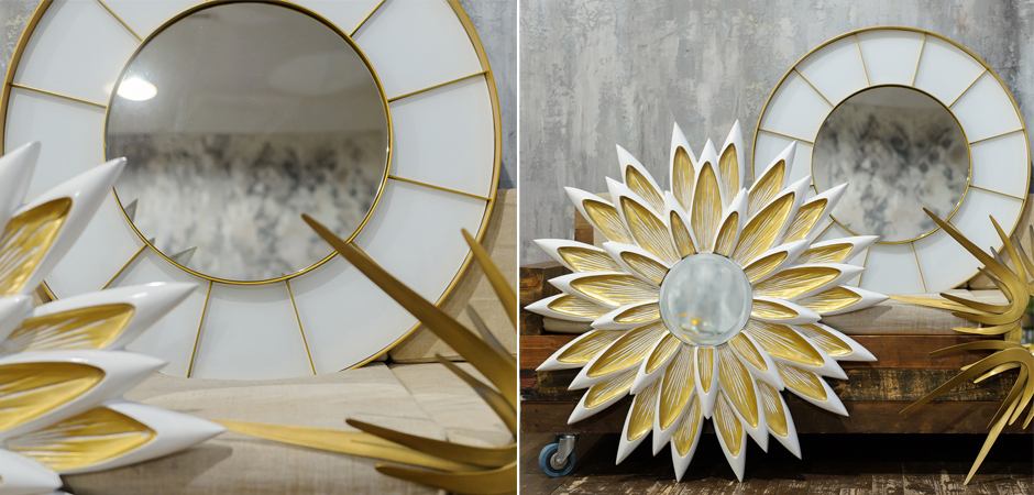 Зеркало Sectors Circle Mirror white Зеркало Sectors Circle Mirror white - Loft-Concept в Твери