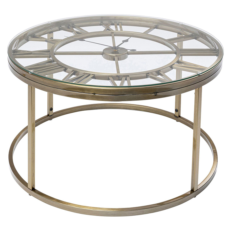 Приставной столик со столешницей Римские часы Roman Clock Латунь Приставной столик со столешницей Римские часы Roman Clock Латунь в Твери | Loft Concept
