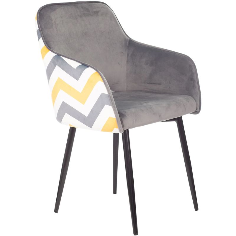 Стул SHARRON Chair Серый и Желтый Зигзаг Серый Белый Черный Стул SHARRON Chair Серый и Желтый Зигзаг Серый Белый Черный в Твери | Loft Concept