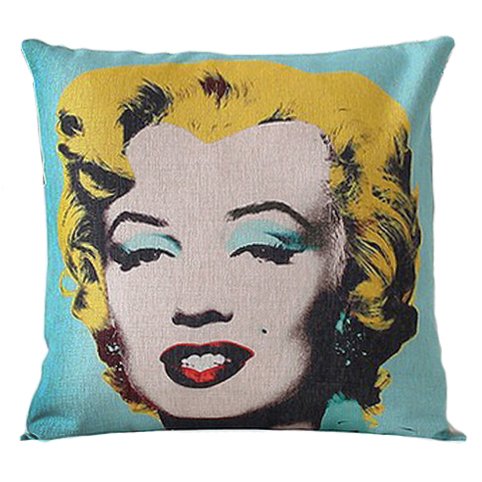 Декоративная подушка Marilyn Monroe Желтый Бирюзовый Декоративная подушка Marilyn Monroe Желтый Бирюзовый в Твери | Loft Concept