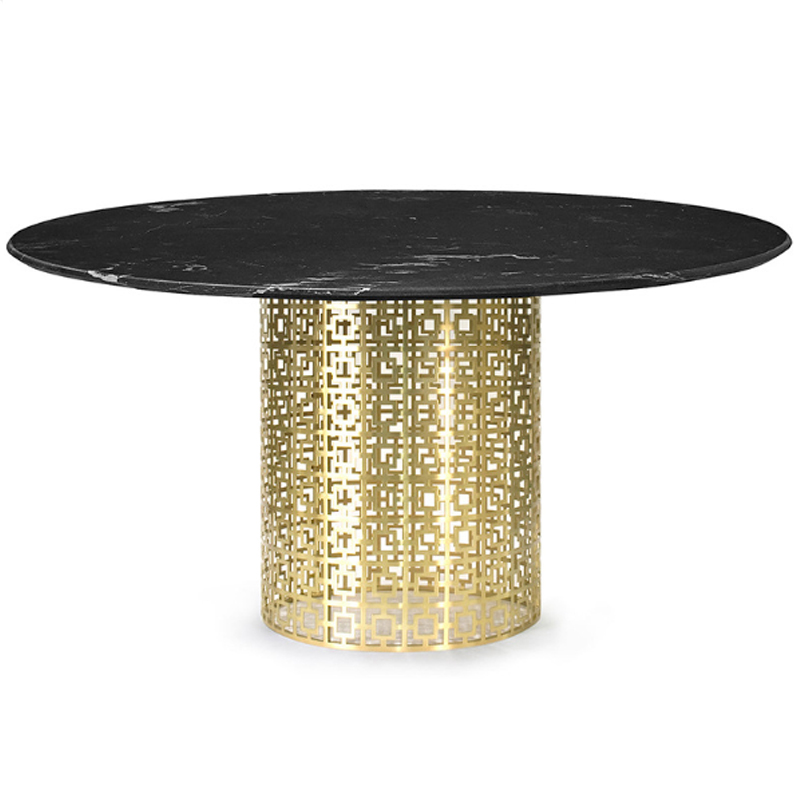 Обеденный стол Jonathan Adler Nixon Dining Table Черная столешница мрамор Золотой Черный Мрамор Nero Обеденный стол Jonathan Adler Nixon Dining Table Черная столешница мрамор Золотой Черный Мрамор Nero в Твери | Loft Concept