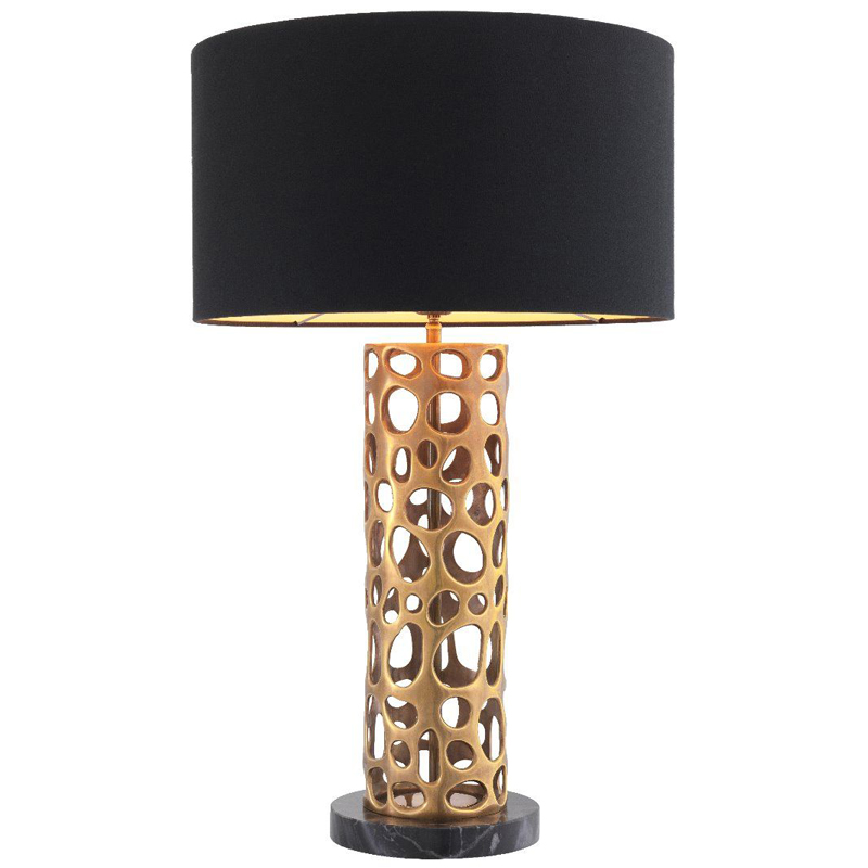Настольная лампа Eichholtz Table Lamp Dix Brass Черный Винтажная латунь Черный Мрамор Nero Золотой Настольная лампа Eichholtz Table Lamp Dix Brass Черный Винтажная латунь Черный Мрамор Nero Золотой в Твери | Loft Concept