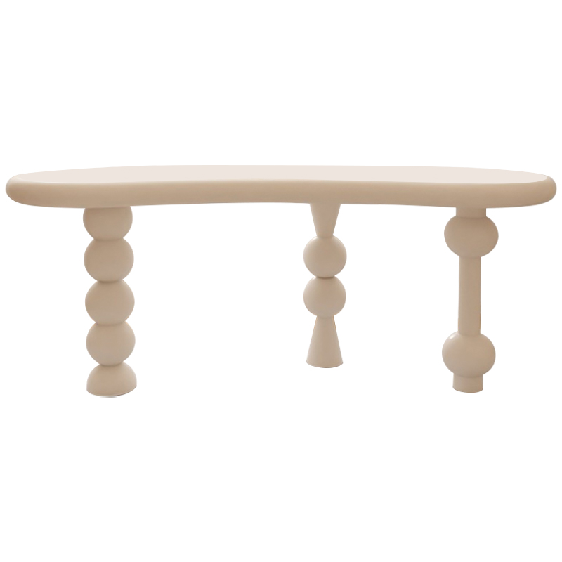 Рабочий стол Zane Unique Shape Desk Бежевый Рабочий стол Zane Unique Shape Desk Бежевый в Твери | Loft Concept