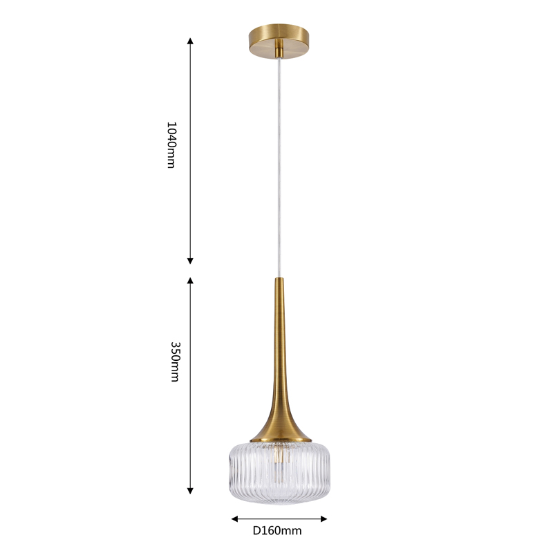 Подвесной светильник Blown Glass с прозрачным рельефным плафоном Подвесной светильник Blown Glass с прозрачным рельефным плафоном в Твери