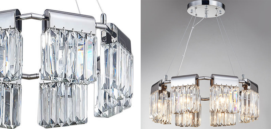 Люстра Crystal Pendants chrome 8 Люстра Crystal Pendants chrome 8 - Loft-Concept в Твери