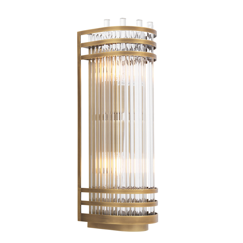 Бра Eichholtz Wall Lamp Gulf S Brass Латунь Античная полированная Прозрачный Бра Eichholtz Wall Lamp Gulf S Brass Латунь Античная полированная Прозрачный в Твери | Loft Concept