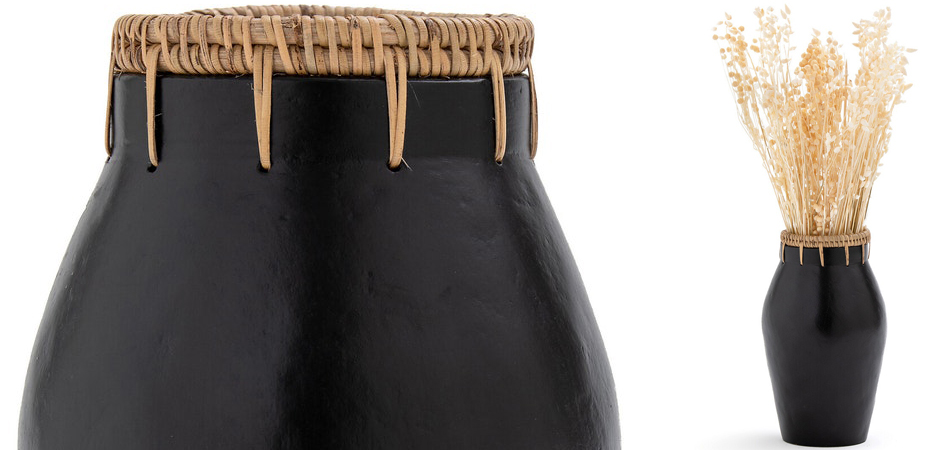Ваза Ceramic Vase & Rattan D15 Ваза Ceramic Vase & Rattan D15 - Loft-Concept в Твери