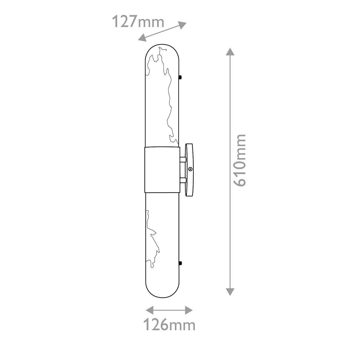 Бра для ванных комнат вертикальное с вытянутым плафоном из алебастра Hinkley в Твери