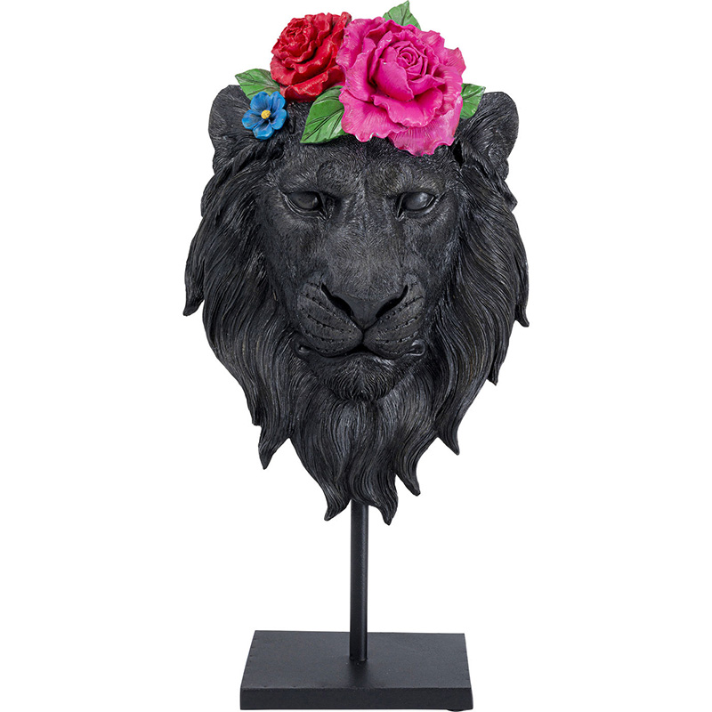 Статуэтка Lion and Flowers Черный Статуэтка Lion and Flowers Черный в Твери | Loft Concept