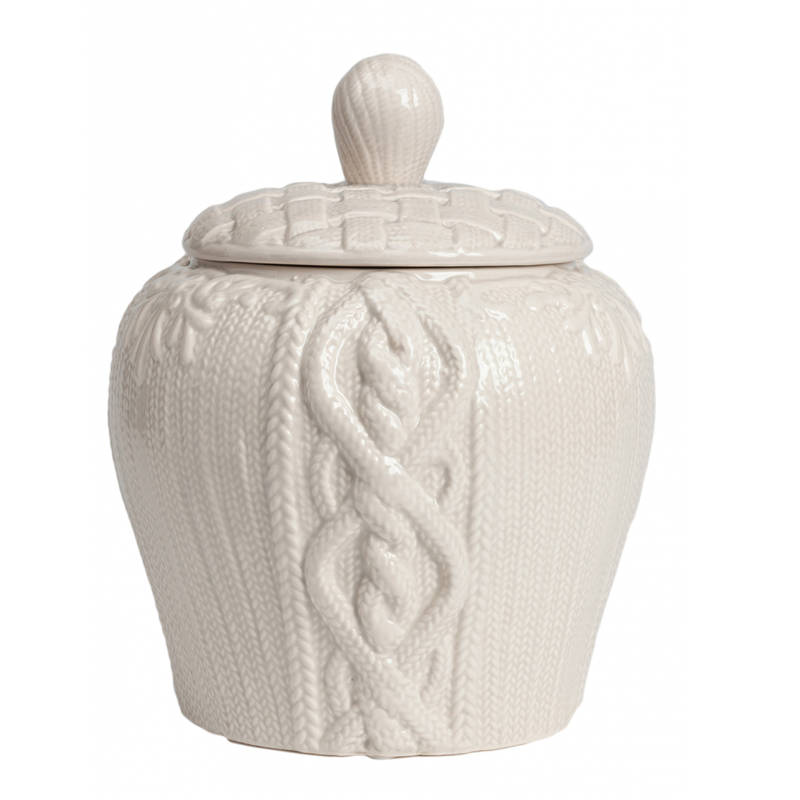 Ваза Knitted Pattern с крышкой Белый Ваза Knitted Pattern с крышкой Белый в Твери | Loft Concept