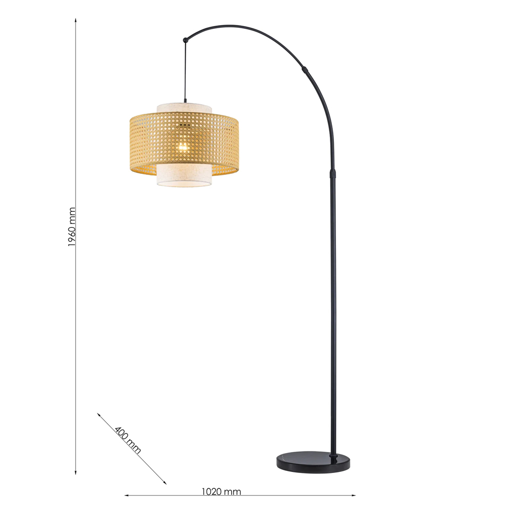 Торшер с декоративным поясом из плетеного бамбука Biuloggicu в Твери