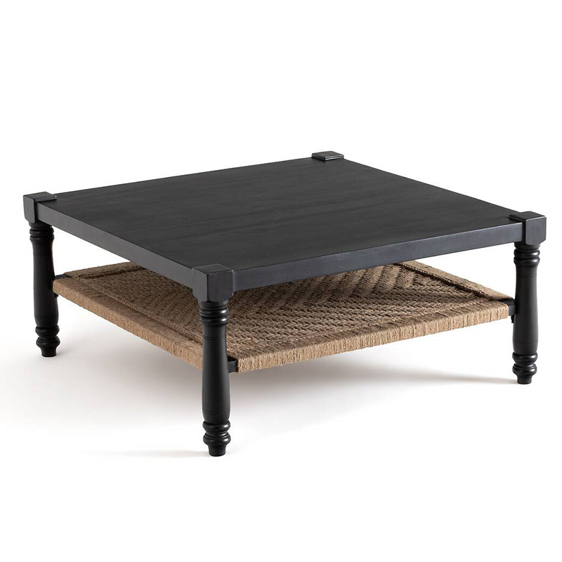 Кофейный стол Didrik Wicker Coffee Table Черный Коричневый Кофейный стол Didrik Wicker Coffee Table Черный Коричневый в Твери | Loft Concept