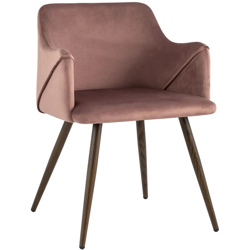 Стул Monarch Chair Пепельно-Розовый Велюр Розовый пастельный Коричневый в Твери | Loft Concept 