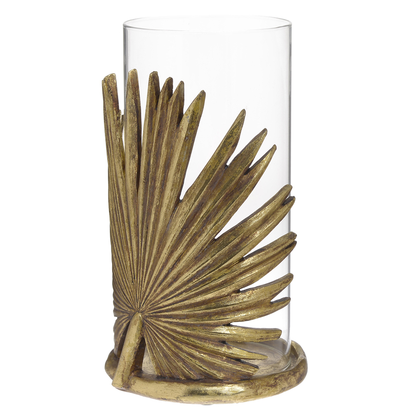 Подсвечник Palm Leaf Candlestick Золотой Прозрачный Подсвечник Palm Leaf Candlestick Золотой Прозрачный в Твери | Loft Concept