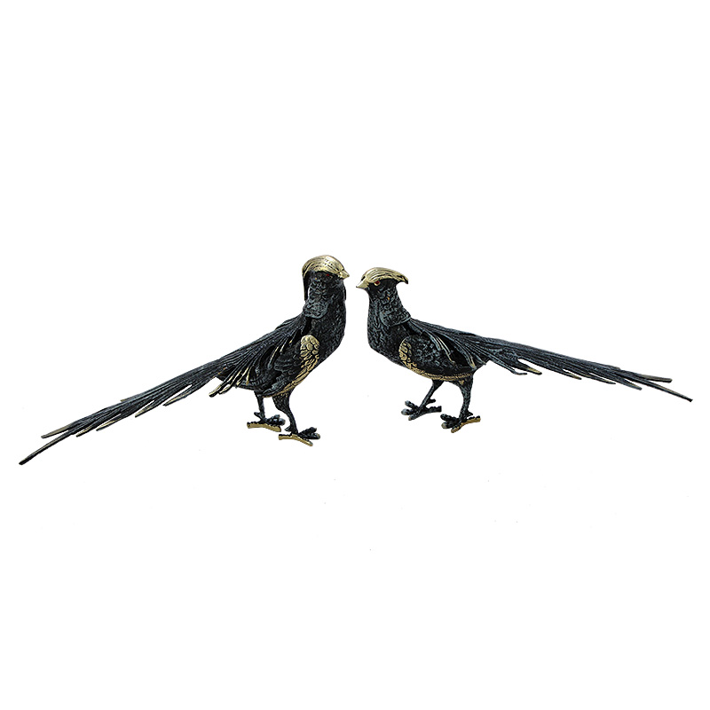 Статуэтка бронзовая пара Фазаны синие Bronze Birds Бронза Синий Статуэтка бронзовая пара Фазаны синие Bronze Birds Бронза Синий в Твери | Loft Concept