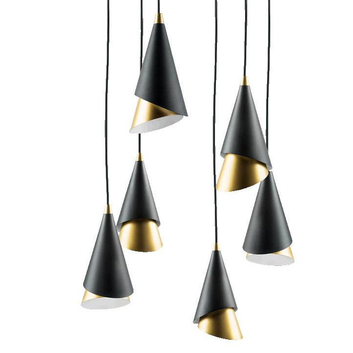 Люстра Lucio Black and Gold 6 Черный Золотой Люстра Lucio Black and Gold 6 Черный Золотой в Твери | Loft Concept