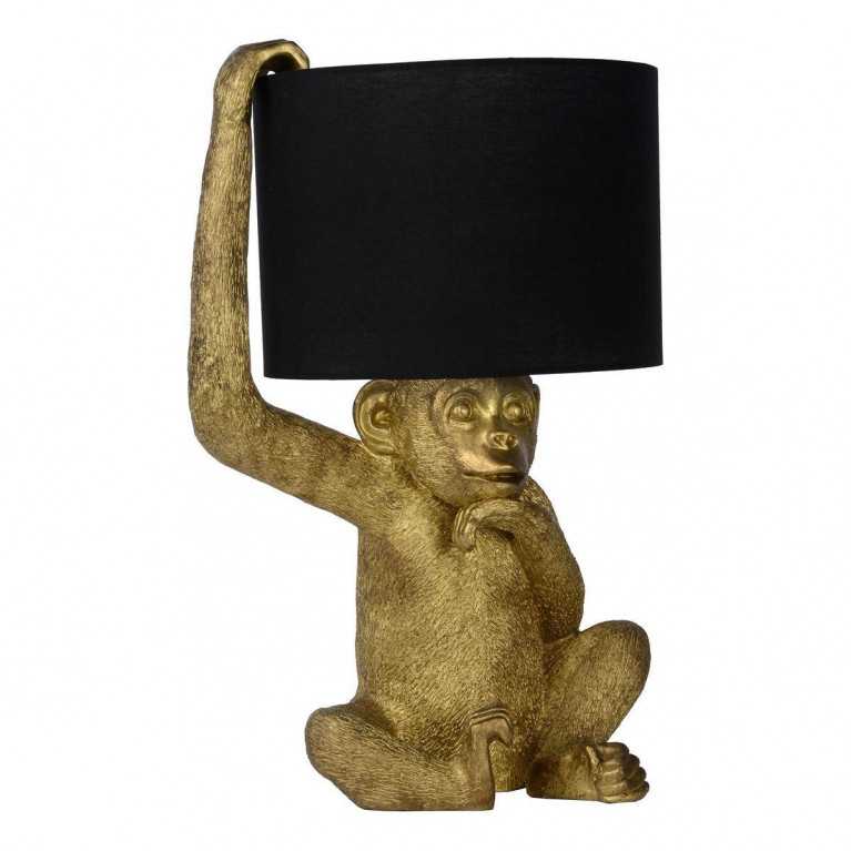 Настольная лампа с Золотой Обезьяной Monkey holding a lampshade Черный Золотой Настольная лампа с Золотой Обезьяной Monkey holding a lampshade Черный Золотой в Твери | Loft Concept
