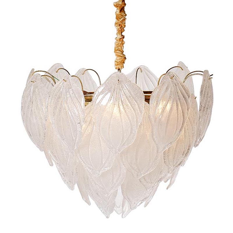 Люстра Textured Glass Chandelier Petal 8 Глянцевое золото Люстра Textured Glass Chandelier Petal 8 Глянцевое золото в Твери | Loft Concept