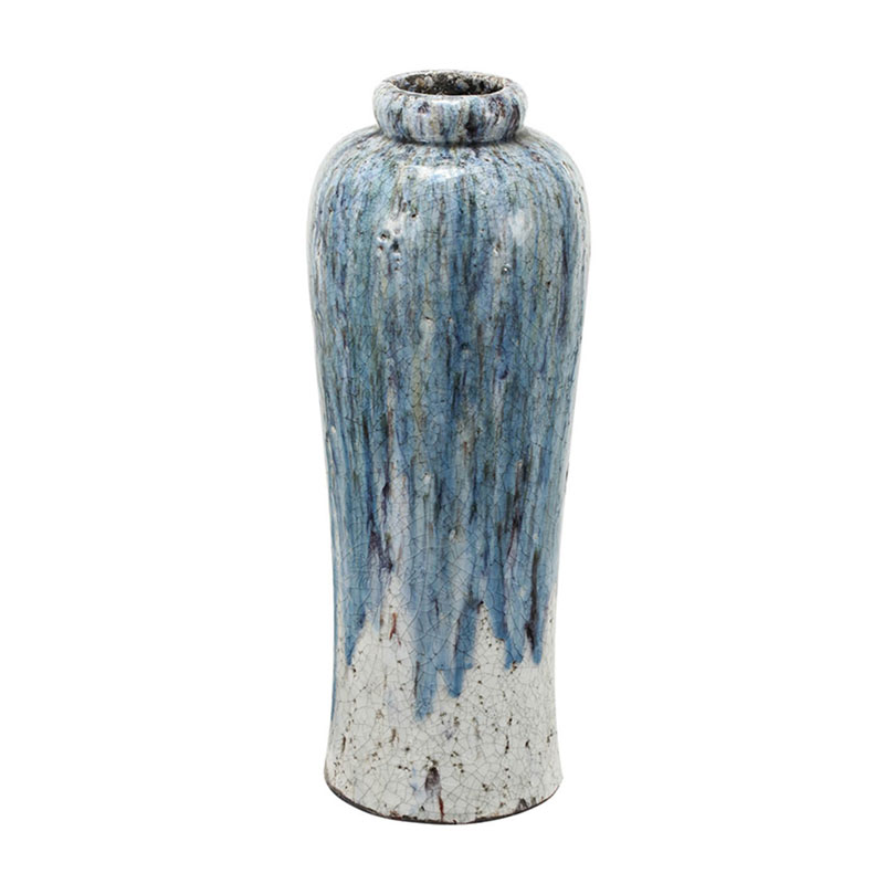 Ваза Terracotta Vase blue-white high Белый Голубой Ваза Terracotta Vase blue-white high Белый Голубой в Твери | Loft Concept