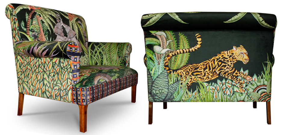 Диван Ardmore Design Sabie Sofa in Tanzanite Зеленый Тропический Орнамент Диван Ardmore Design Sabie Sofa in Tanzanite Зеленый Тропический Орнамент - Loft-Concept в Твери