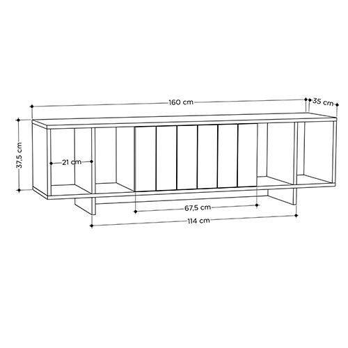 ТВ-тумба с откидной дверцей и 4-мя полками ZITANO TV STAND OAK ТВ-тумба с откидной дверцей и 4-мя полками ZITANO TV STAND OAK в Твери