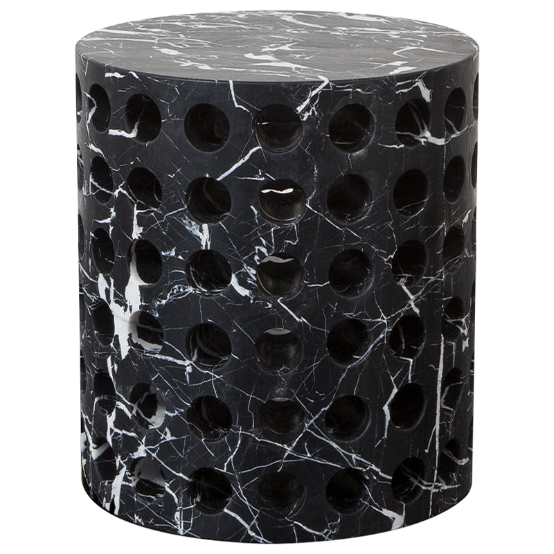 Приставной стол Perforated Side Table дизайн Kelly Wearstler Черный Мрамор Nero Черно-белый Приставной стол Perforated Side Table дизайн Kelly Wearstler Черный Мрамор Nero Черно-белый в Твери | Loft Concept