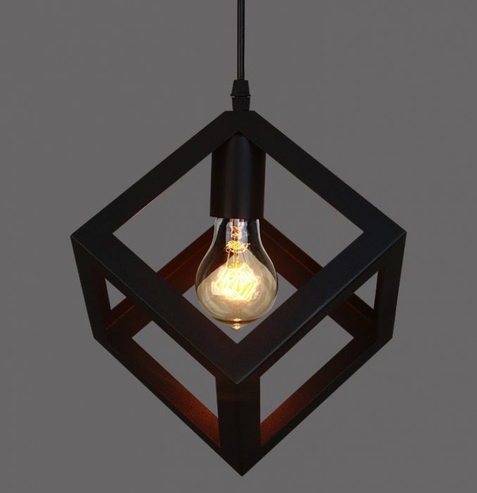 Подвесной светильник Loft Polyedra Cube Черный Подвесной светильник Loft Polyedra Cube Черный в Твери | Loft Concept