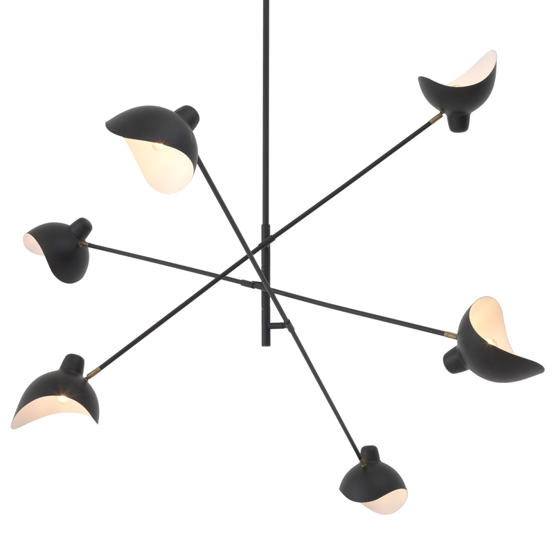 Люстра Eichholtz Chandelier Meryll Black Латунь Античная полированная Черный Люстра Eichholtz Chandelier Meryll Black Латунь Античная полированная Черный в Твери | Loft Concept