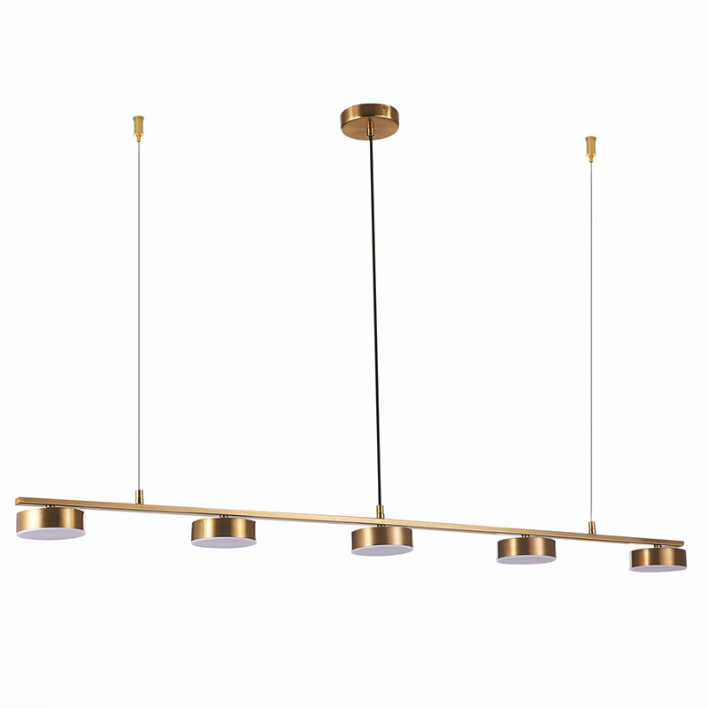 Люстра Five Headlights Linear Chandelier Латунь Черный в Твери | Loft Concept 