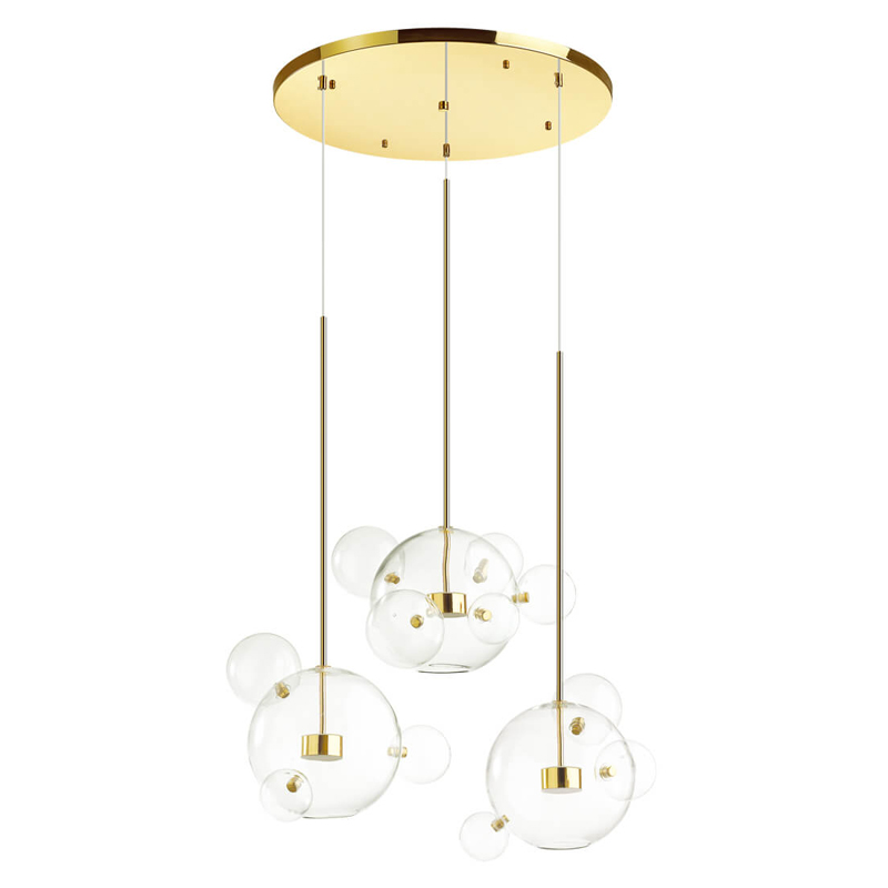 Люстра Transparent Bubble Chandelier Gold Circle Глянцевое золото Прозрачный Люстра Transparent Bubble Chandelier Gold Circle Глянцевое золото Прозрачный в Твери | Loft Concept