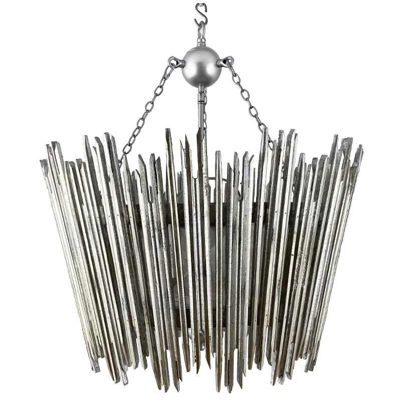 Люстра Ragna Silver Wooden Rods Chandelier Серебряный Люстра Ragna Silver Wooden Rods Chandelier Серебряный в Твери | Loft Concept