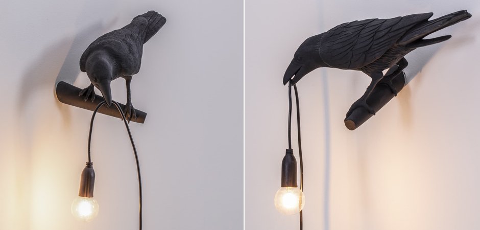 Бра Seletti Bird Lamp Black Looking Бра Seletti Bird Lamp Black Looking - Loft-Concept в Твери