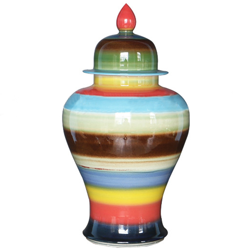 Ваза с крышкой Colored Stripes Rainbow Vase Мульти Ваза с крышкой Colored Stripes Rainbow Vase Мульти в Твери | Loft Concept