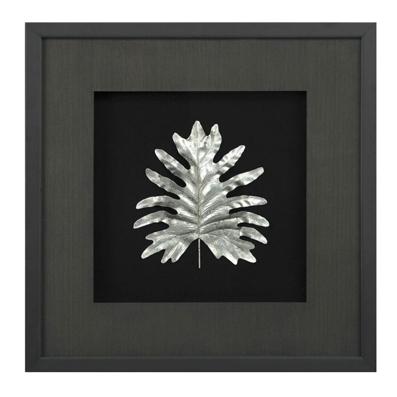 Панно Cassian Oak Leaf Черный Серебряный Панно Cassian Oak Leaf Черный Серебряный в Твери | Loft Concept
