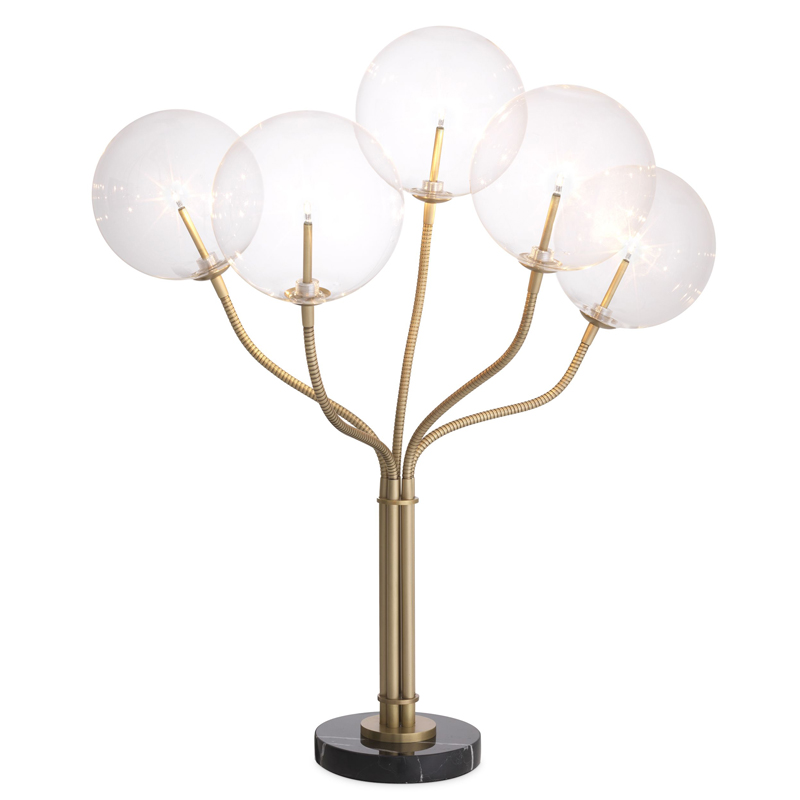 Настольная лампа Eichholtz Table Lamp Elon Латунь Античная полированная Прозрачный Черный Мрамор Nero Настольная лампа Eichholtz Table Lamp Elon Латунь Античная полированная Прозрачный Черный Мрамор Nero в Твери | Loft Concept