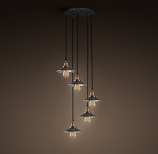 Люстра Loft Cone Pendant Reflector 5 Черный в Твери | Loft Concept 