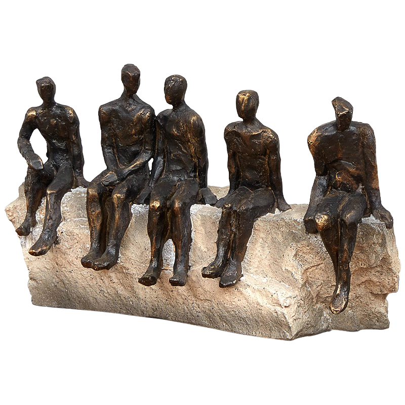 Статуэтка Sitting on the Rock Темная бронза Бежево-серый Статуэтка Sitting on the Rock Темная бронза Бежево-серый в Твери | Loft Concept