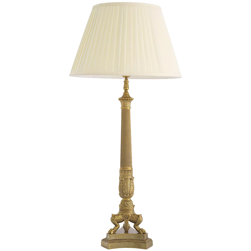 Настольная лампа Eichholtz Table Lamp Marchand Brass Латунь Винтажная латунь Кремовый Настольная лампа Eichholtz Table Lamp Marchand Brass Латунь Винтажная латунь Кремовый в Твери | Loft Concept