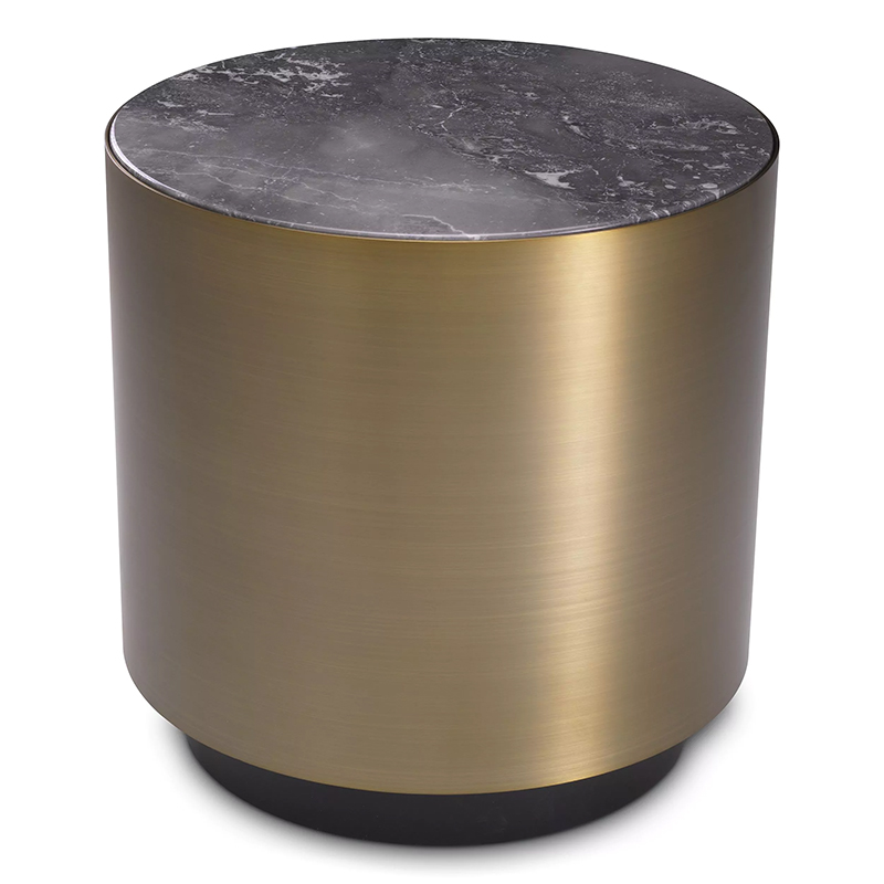 Приставной столик Eichholtz Side Table Porter Round Латунь Серый Приставной столик Eichholtz Side Table Porter Round Латунь Серый в Твери | Loft Concept