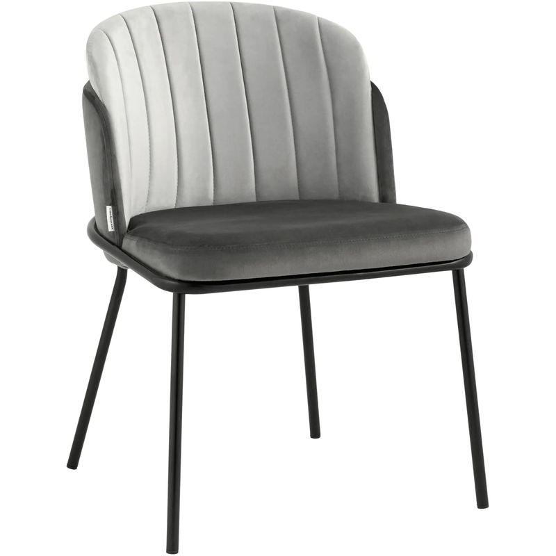 Стул Penelope Chair Серый велюр Металлические Ножки Светло-серый Серый Черный Стул Penelope Chair Серый велюр Металлические Ножки Светло-серый Серый Черный в Твери | Loft Concept