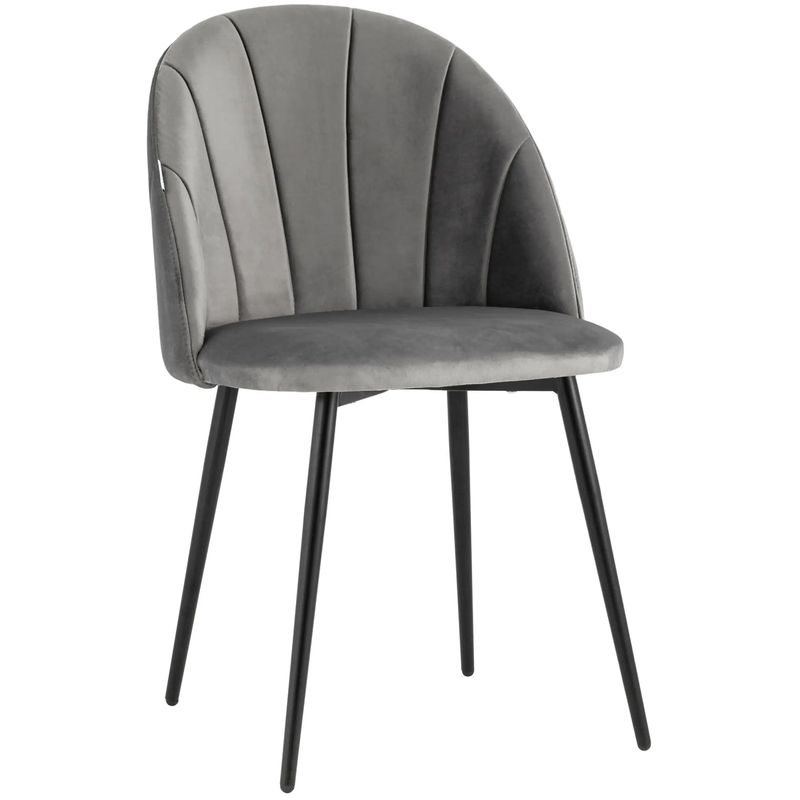Стул Balsari S Chair Серый Велюр Серый Черный Стул Balsari S Chair Серый Велюр Серый Черный в Твери | Loft Concept