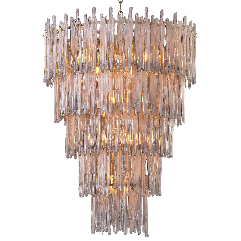 Люстра Eichholtz Chandelier Saint Roch L Латунь Серый Стекло Смок Люстра Eichholtz Chandelier Saint Roch L Латунь Серый Стекло Смок в Твери | Loft Concept