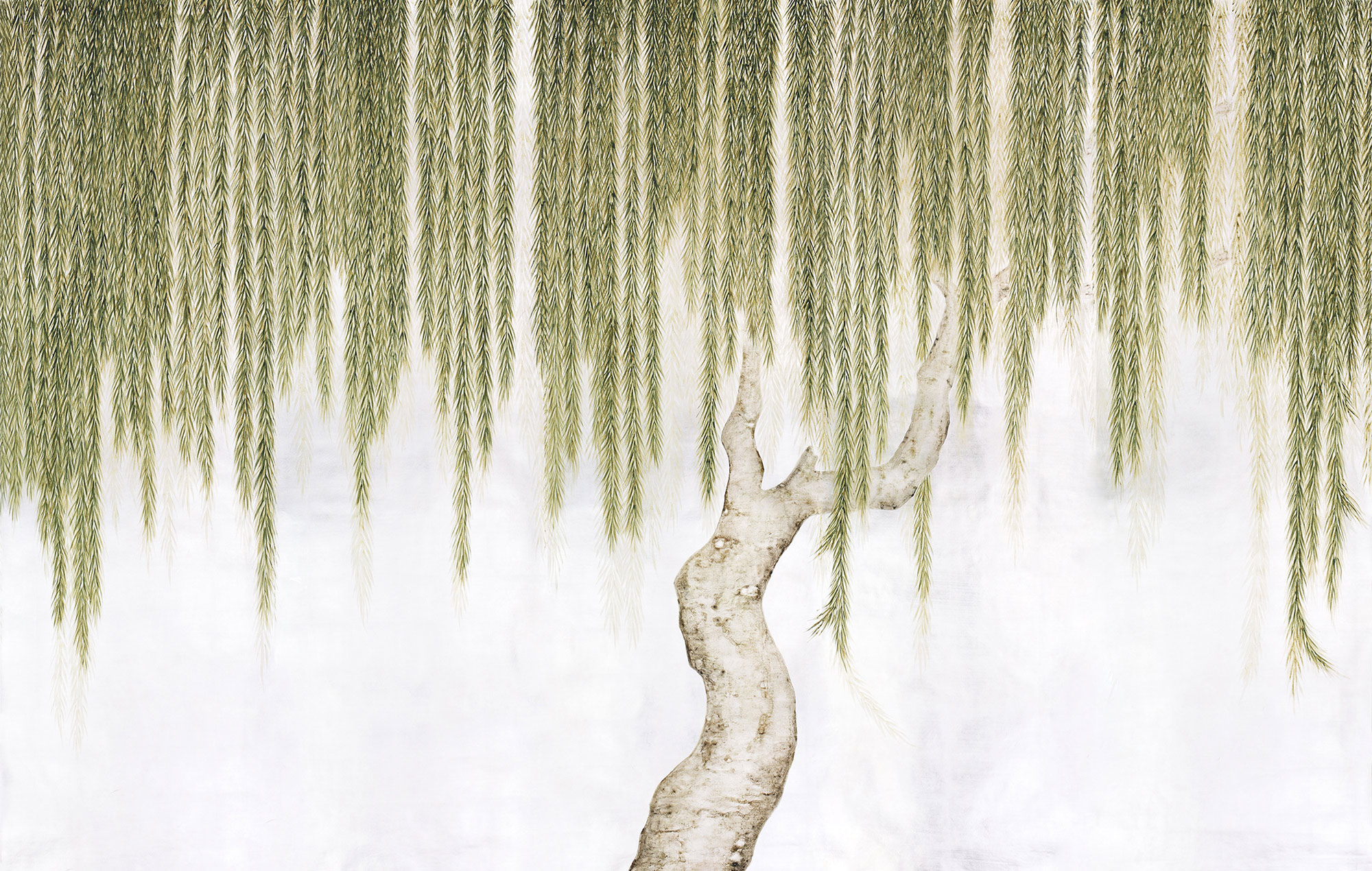 Обои ручная роспись Willow Original colourway on Tarnished Silver gilded paper Обои ручная роспись Willow Original colourway on Tarnished Silver gilded paper - постер Loft-Concept в Твери