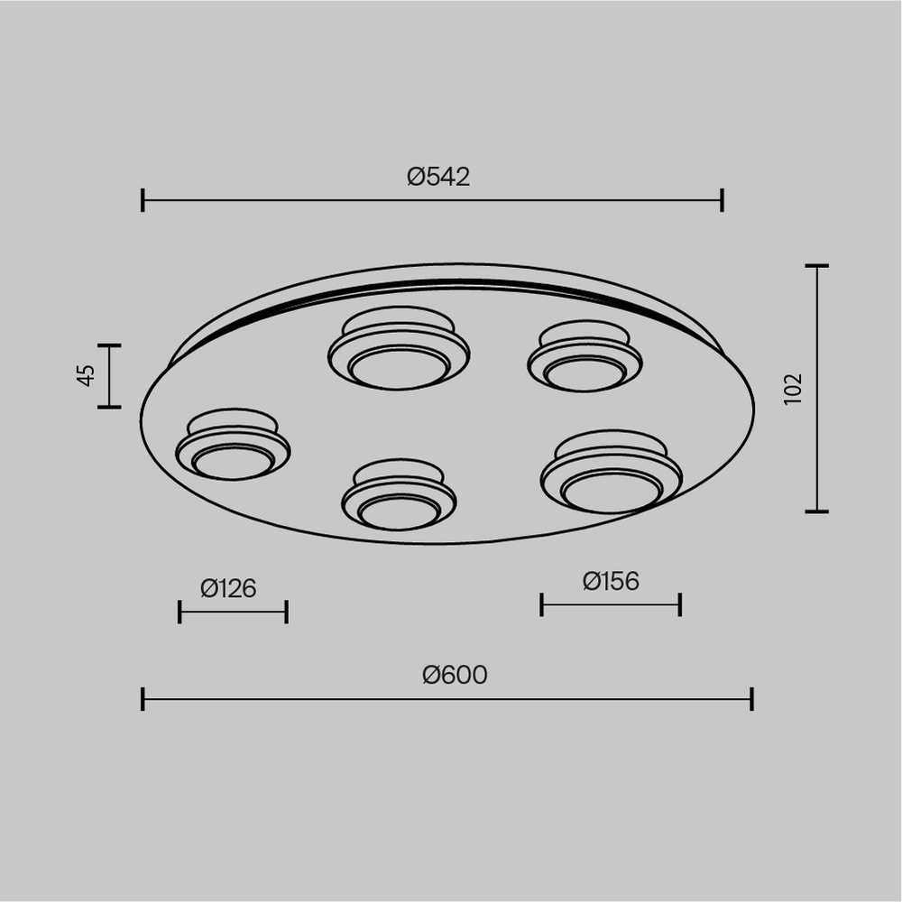 Потолочный светильник Pharao 3000К 56Вт в Твери
