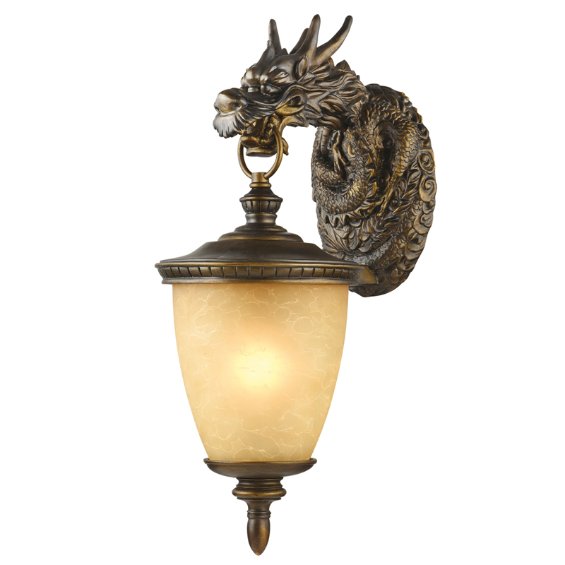Уличный светильник Dragon Lantern Темная бронза Прозрачное Стекло в Твери | Loft Concept 
