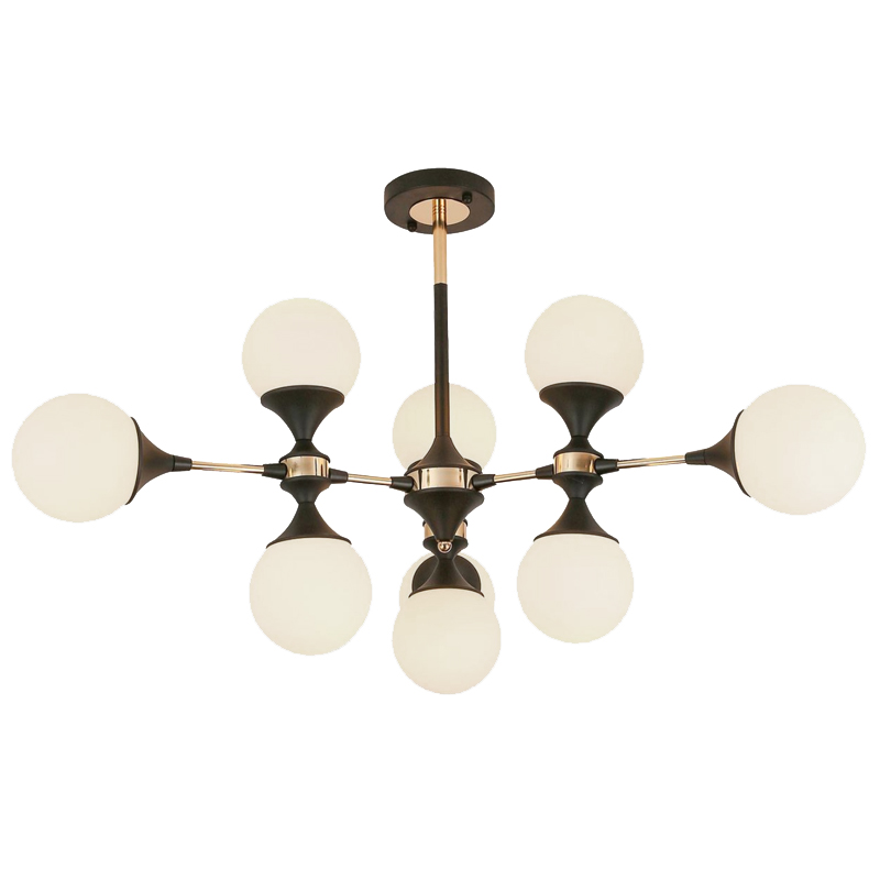 Люстра Ball Valley Arredoluce Ceiling Lamp Белый Латунь Черный Люстра Ball Valley Arredoluce Ceiling Lamp Белый Латунь Черный в Твери | Loft Concept